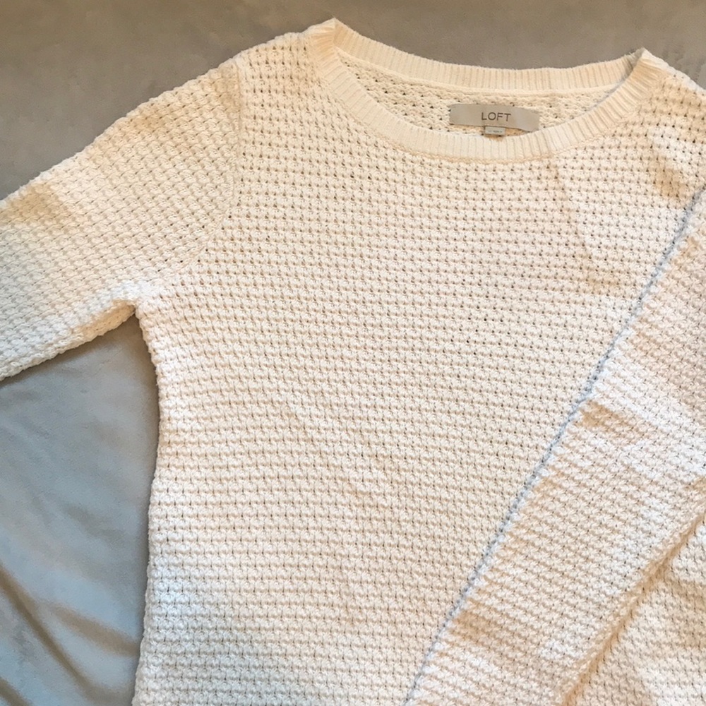 White knitted LOFT sweater